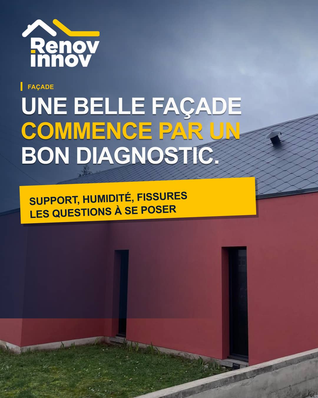 Visuel éditorial Rénov Innov pour l’article « Rénover sa façade : les questions à se poser »